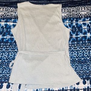 Baby blue crossover sweater tank